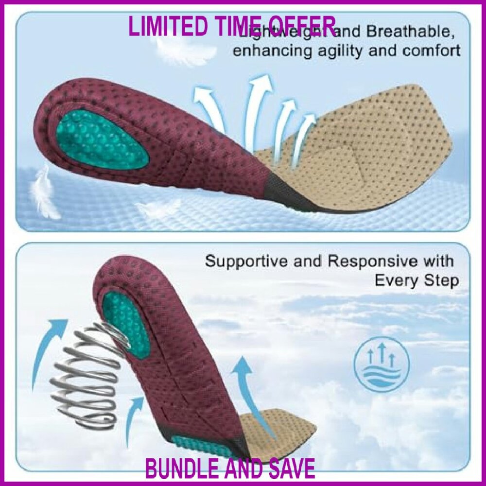 Square Toe Replacement Insoles For Work Boots, Si… - image 5